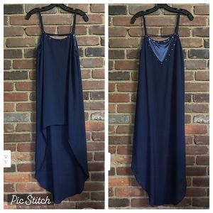 LIGALI | casual high low blue dress -small